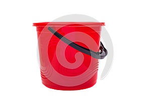 Red plastic bucket