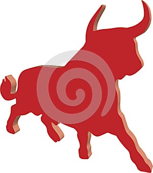 Red plastic bull photo