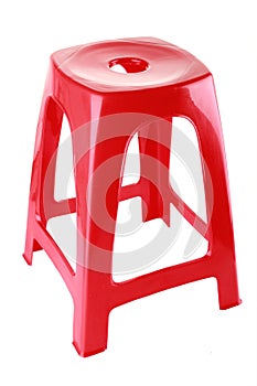 Red plastic chair