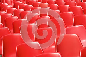 Red plastic chairs