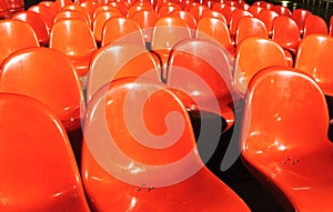 Red plastic chairs