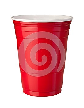 Red Plastic Cup with clipping path photo