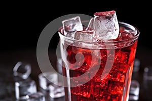 red plastic cup filled with soda and ice