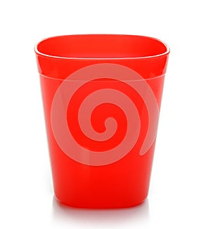 Red Plastic Cup on white background