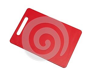 Red plastic cutting board