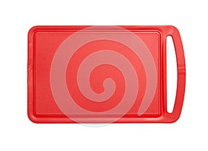 Red plastic cutting board