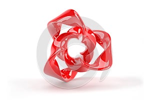 Red plastic 3d abstract object