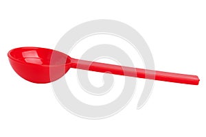 Red plastic disposable spoon