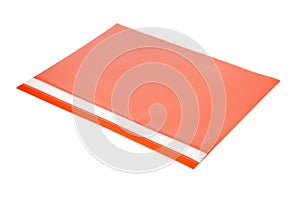 Red plastic document folder