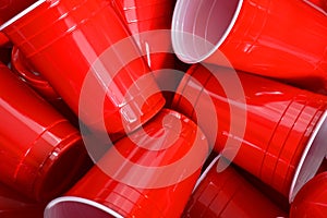 Red Plastic Drinking Cups