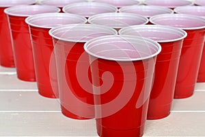 Red Plastic Drinking Cups