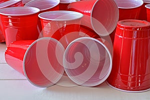 Red Plastic Drinking Cups
