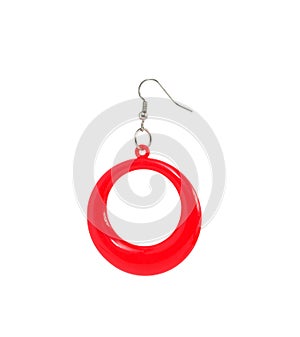 Red Plastic Earring