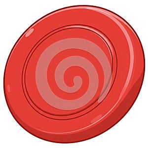 Red Plastic Flying Disc on White Background