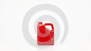Red plastic oil container