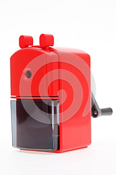 Red plastic pencil sharpener