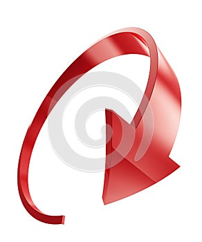 Red plastic round arrow