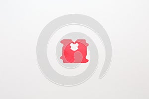 Red Plastic for sealing bread bags  on white background