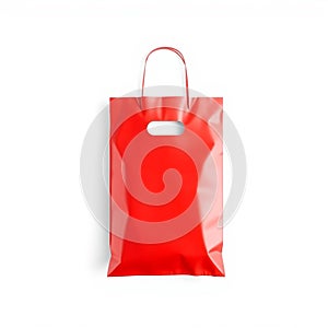 Red plastic shopping bag