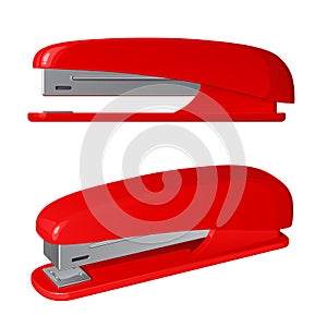 Red plastic stapler