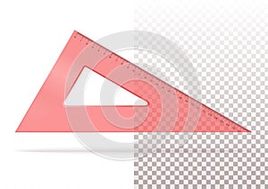 Red plastic transparent triangle