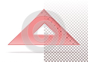 Red plastic transparent triangle