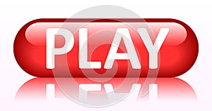 Red play button - vector