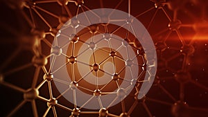 Red plexus lines and nodes network abstract 3D rendering