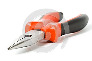 Red pliers isolated