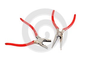 Red pliers isolated on white