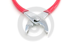 Red pliers isolated on white