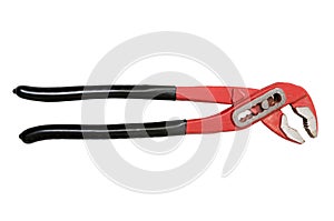 Red pliers isolated on white background