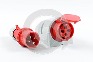 Red plug and socket photo