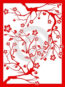 Red plum blossom-paper cut