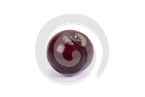 Red plum isolated at white background