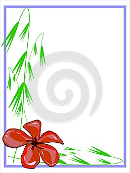 Red Plumeria Border