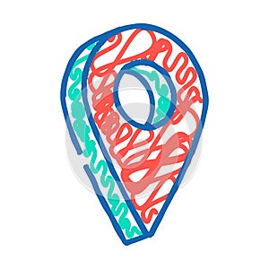 red pointer map location icon doodle illustration