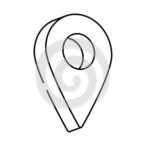 red pointer map location line icon vector illustration
