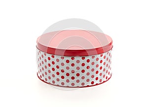 red pokadot circle box