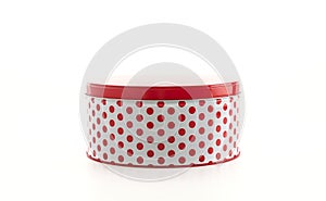 red pokadot circle box