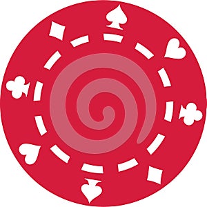 Red Poker gambling chip