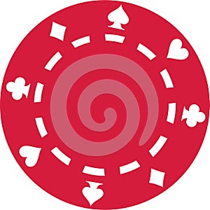 Red Poker gambling chip photo