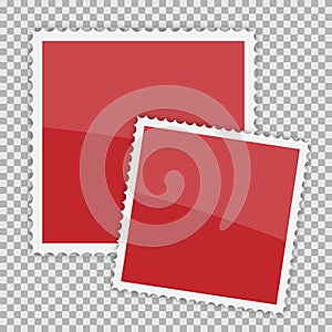 Red Polaroid photo frame, vector illustration