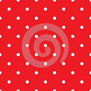 Red polka dot seamless pattern - retro texture for christmas background, scrapbooks, party. photo
