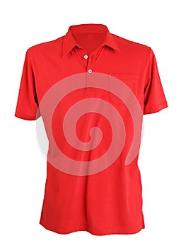 Red polo shirt