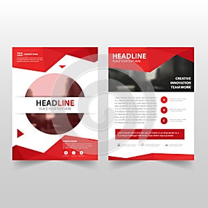 Red polygon Vector annual report Leaflet Brochure Flyer template design, book cover layout design, abstract business presentation