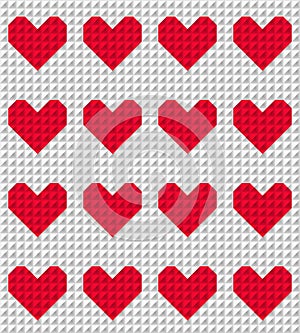 Red polygonal heart pattern