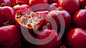 Red pomegranate ready to eat Hadera market