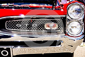 Red Pontiac GTO Grille And Headlights