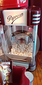 Red Popcorn Machine Retro Style Diner